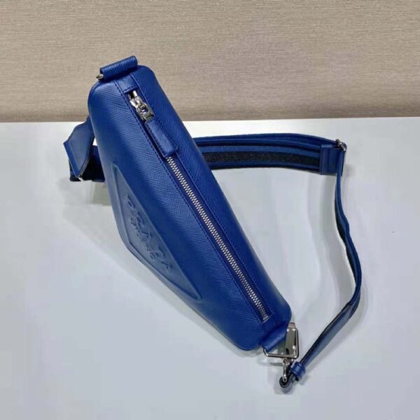 Prada Women Saffiano Prada Triangle Bag-Navy - Image 6