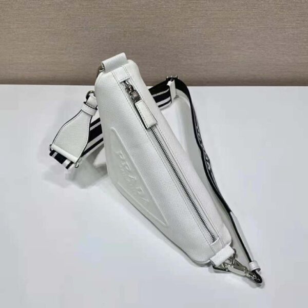Prada Women Saffiano Prada Triangle Bag-White - Image 5