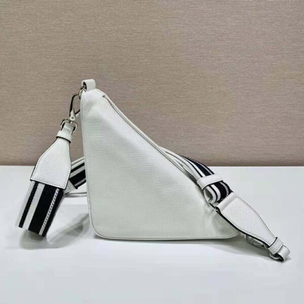 Prada Women Saffiano Prada Triangle Bag-White - Image 3