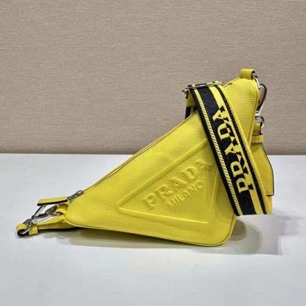 Prada Women Saffiano Prada Triangle Bag-Yellow - Image 2