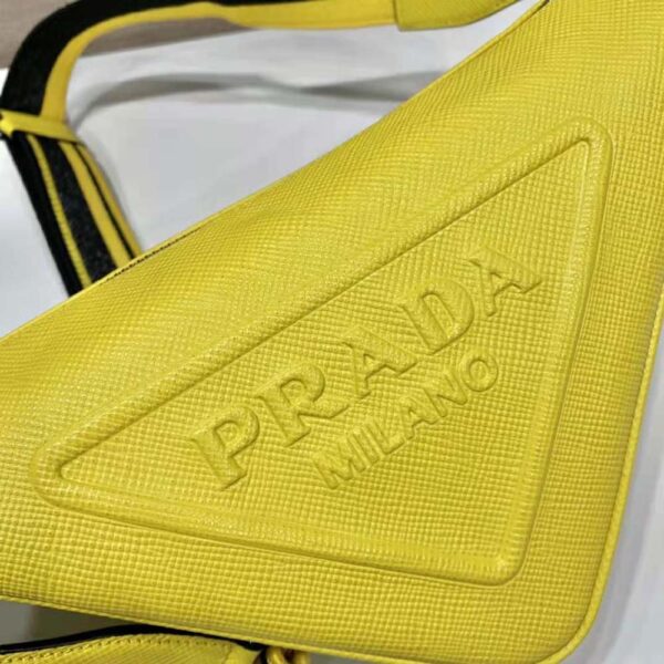 Prada Women Saffiano Prada Triangle Bag-Yellow - Image 6