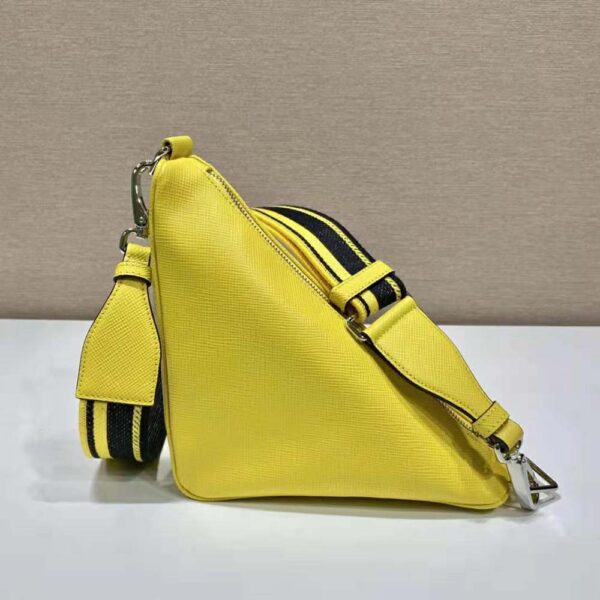 Prada Women Saffiano Prada Triangle Bag-Yellow - Image 4
