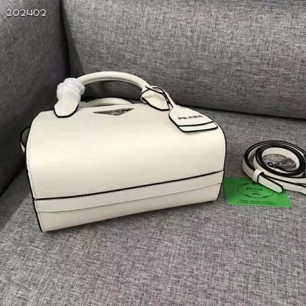 Prada Women Saffiano Leather Prada Kristen Handbag-White - Image 5