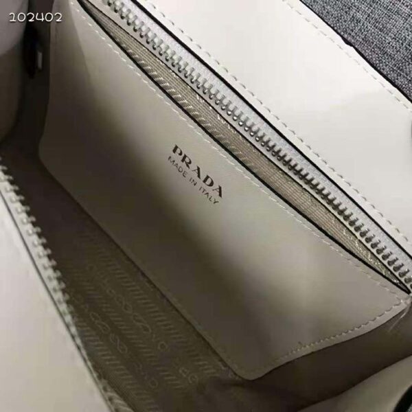 Prada Women Saffiano Leather Prada Kristen Handbag-White - Image 10