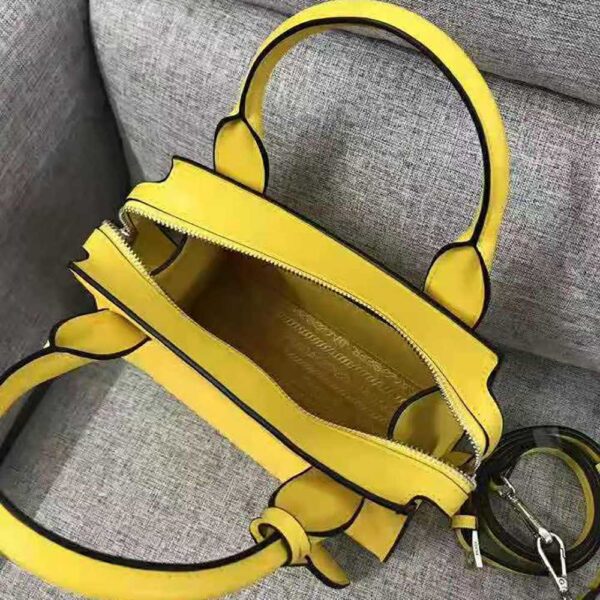 Prada Women Saffiano Leather Prada Kristen Handbag-Yellow - Image 5
