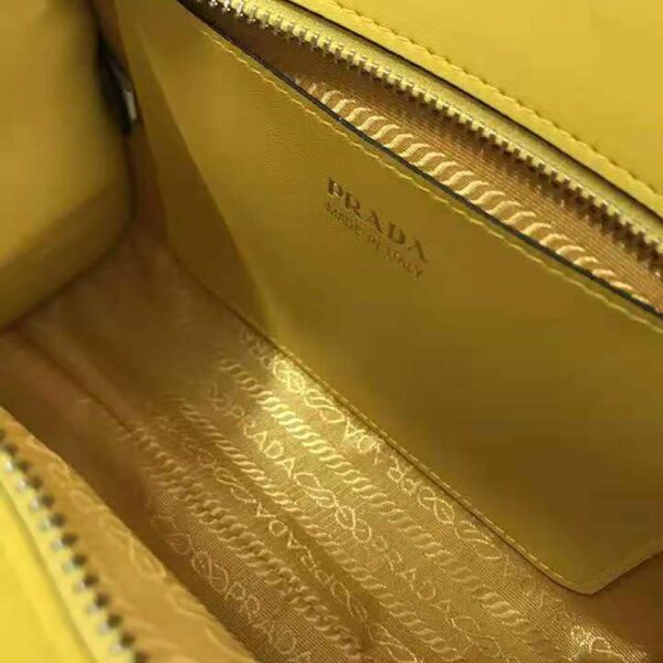 Prada Women Saffiano Leather Prada Kristen Handbag-Yellow - Image 9