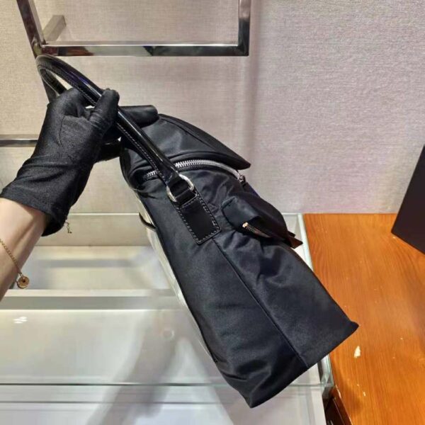 Prada Women Signaux Nylon and Leather Hobo Bag-Black - Image 5