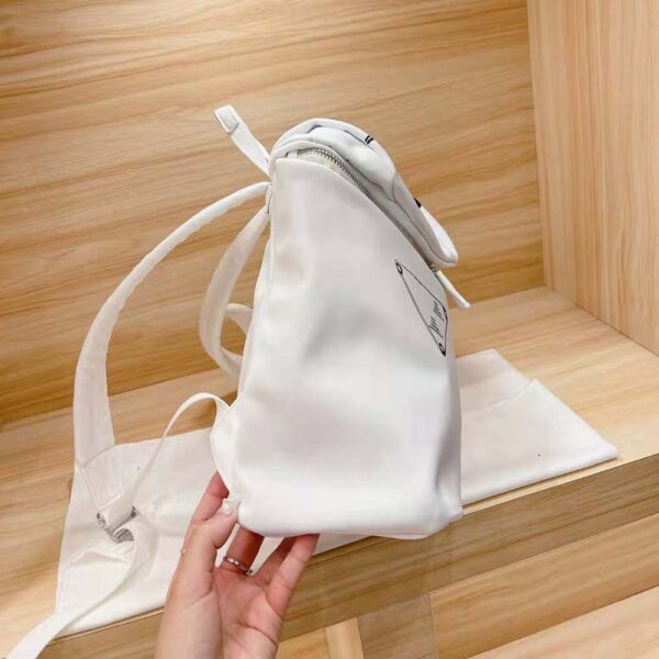 Prada Women Signaux Printed Nylon Backpack-White - Image 7