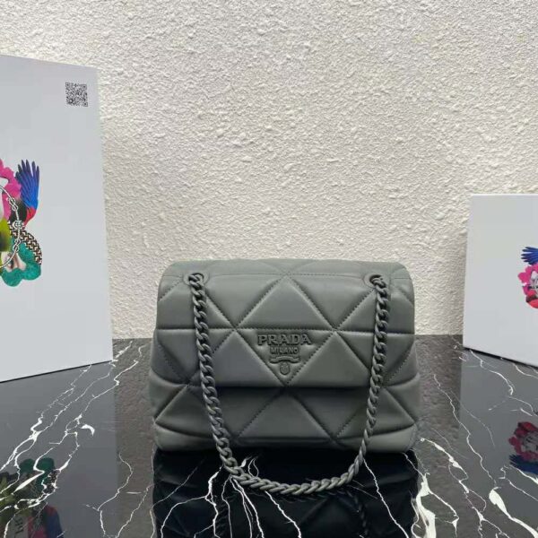 Prada Women Small Nappa Leather Prada Spectrum Bag-Silver - Image 2
