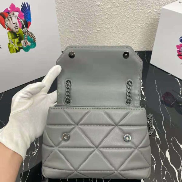 Prada Women Small Nappa Leather Prada Spectrum Bag-Silver - Image 5