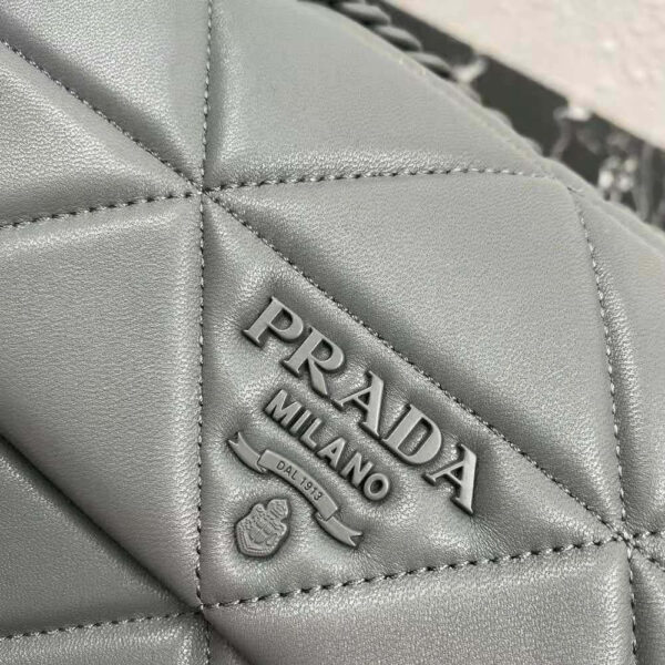 Prada Women Small Nappa Leather Prada Spectrum Bag-Silver - Image 7