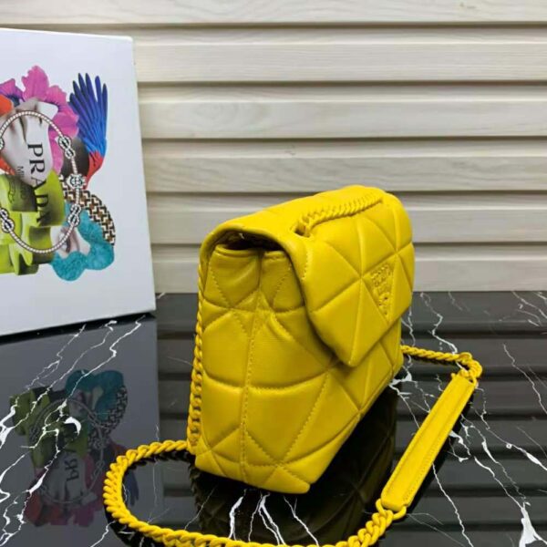 Prada Women Small Nappa Leather Prada Spectrum Bag-Yellow - Image 4