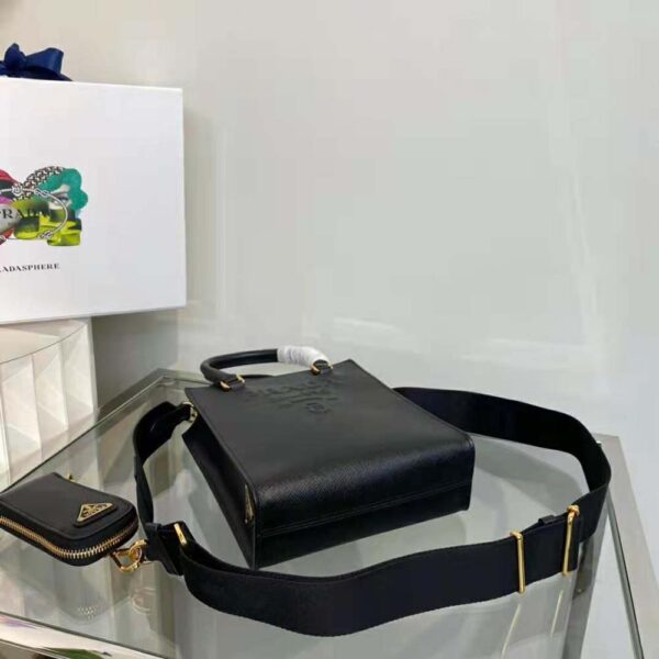 Prada Women Small Saffiano Leather Handbag-Black - Image 6