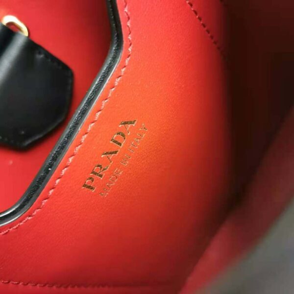 Prada Women Small Saffiano Leather Prada Panier Bag-Black - Image 9
