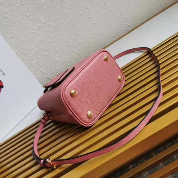 Prada Women Small Saffiano Leather Prada Panier Bag-Pink - Image 6