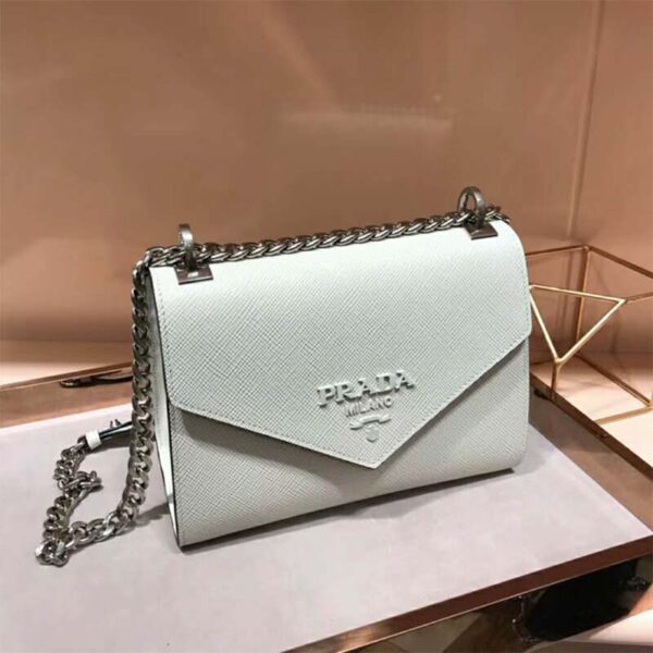 Prada Monochrome Saffiano Leather Bag-White - Image 3