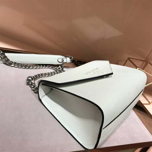 Prada Monochrome Saffiano Leather Bag-White - Image 5